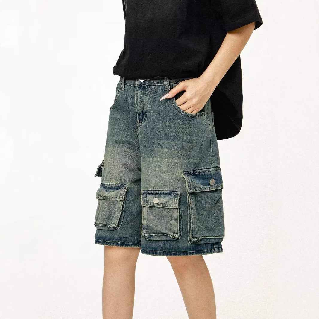 Multi-pocket Women's Loose-fit Denim Shorts