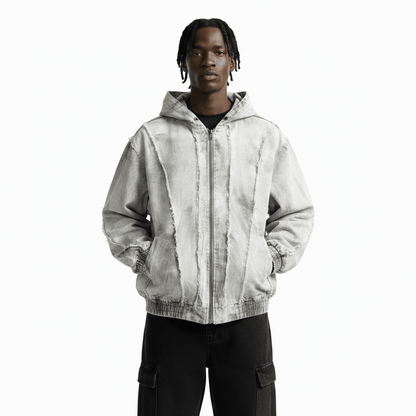 Deconstructing Stitching Edging Dirty Hoodie For Men null
