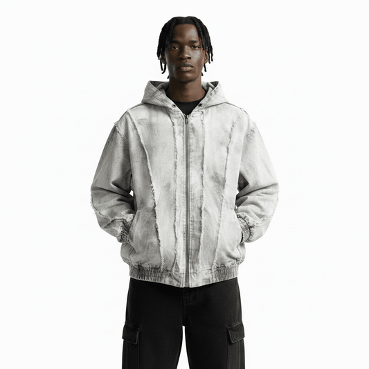 Deconstructing Stitching Edging Dirty Hoodie For Men null