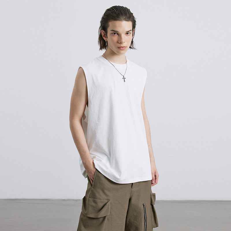 Round Neck Loose Tank For Men MuddyStock