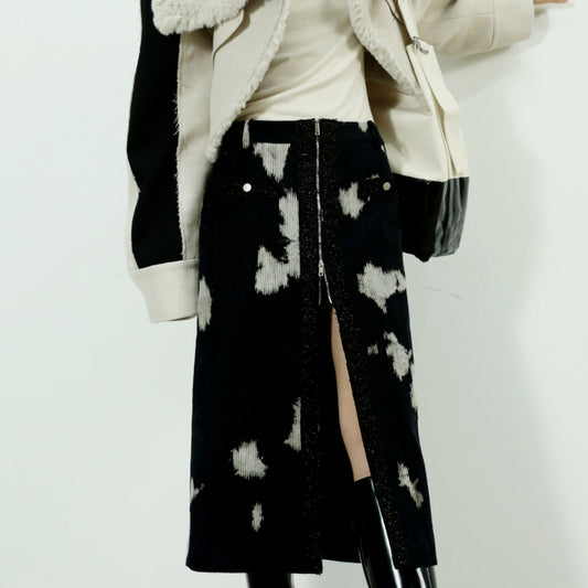 Dark Tie-dye Corduroy Quilted Skirt For Women All Products