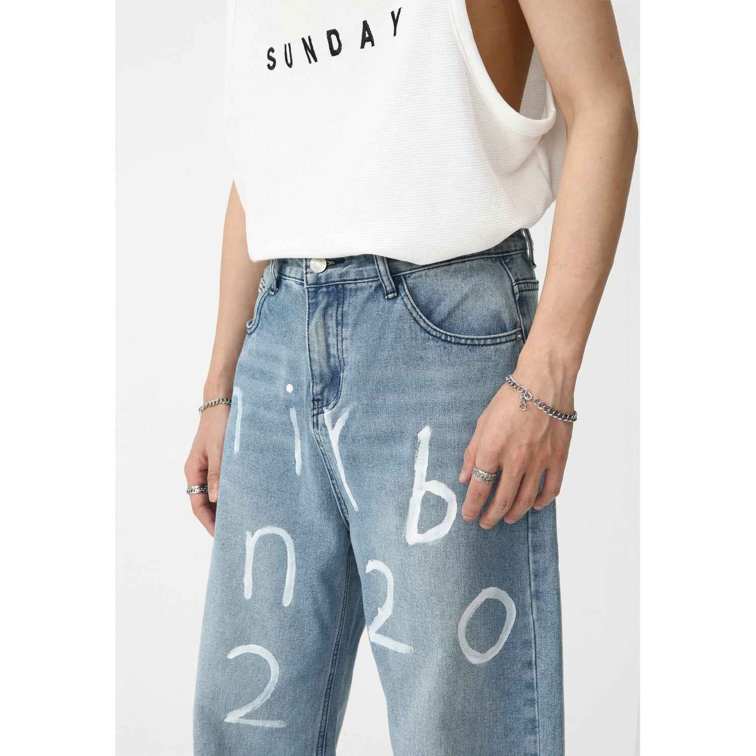 Loose Wide-leg Mopping Jeans MuddyStock