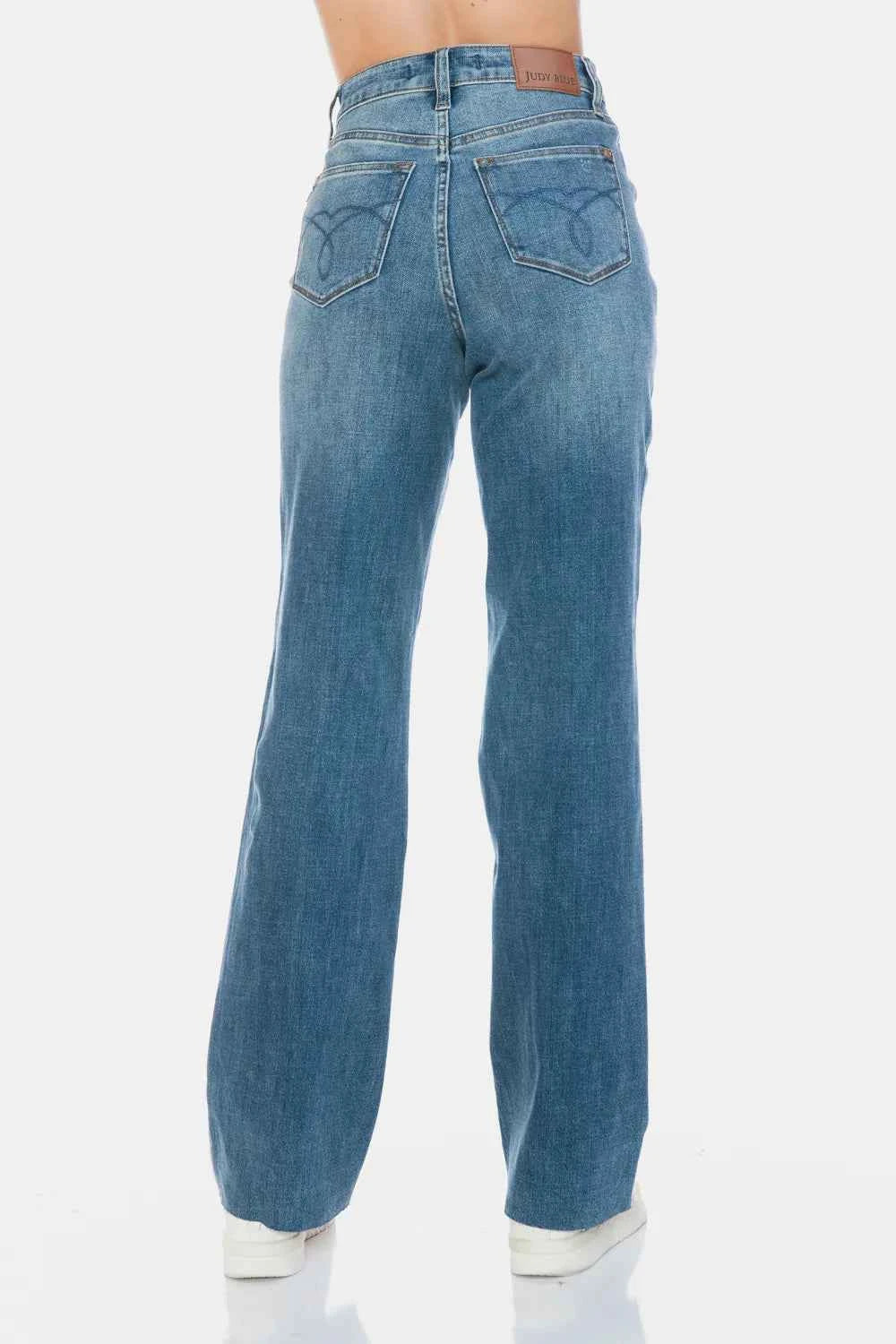 Judy Blue Cut Raw Hem Straight Jeans Trendsi