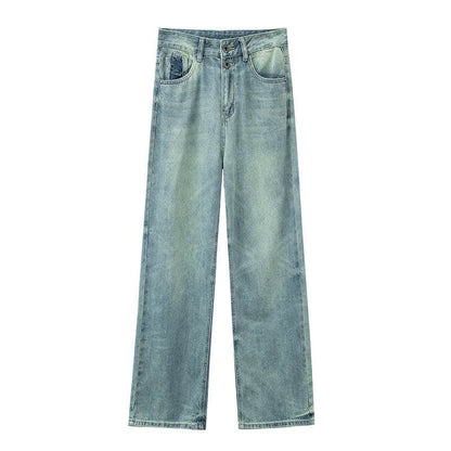 Women's Fashion Holes Narrow Wide-leg Jeans MuddyStock