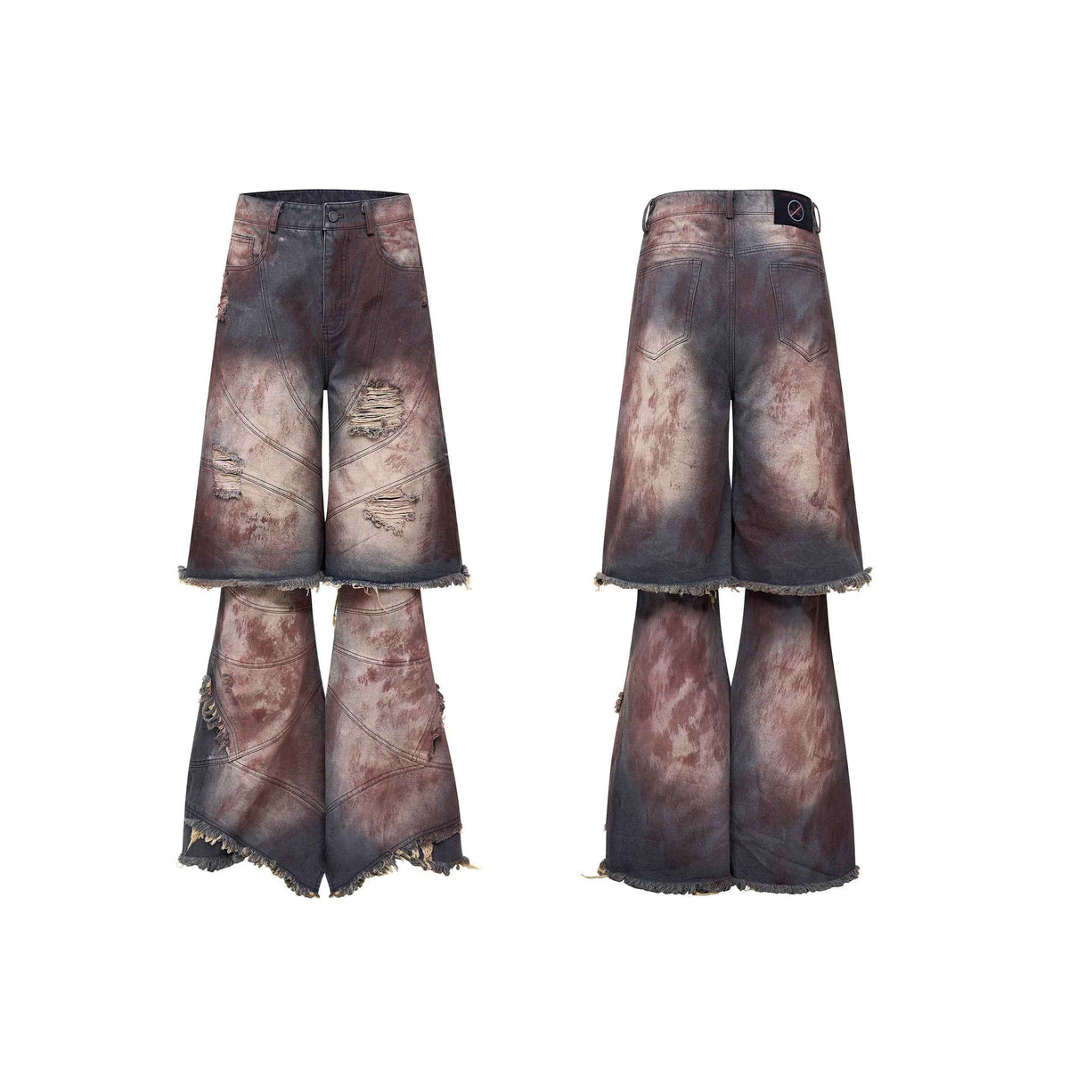 Faux Two-piece Denim Pants For Men Picture Color