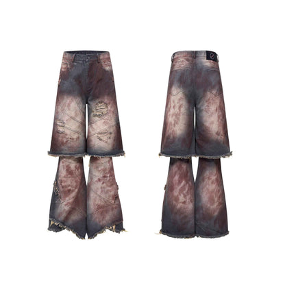 Faux Two-piece Denim Pants For Men Picture Color