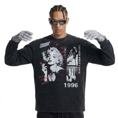 Marilyn Monroe printed vintage long sleeved t-shirt for men | MuddyStock Originals