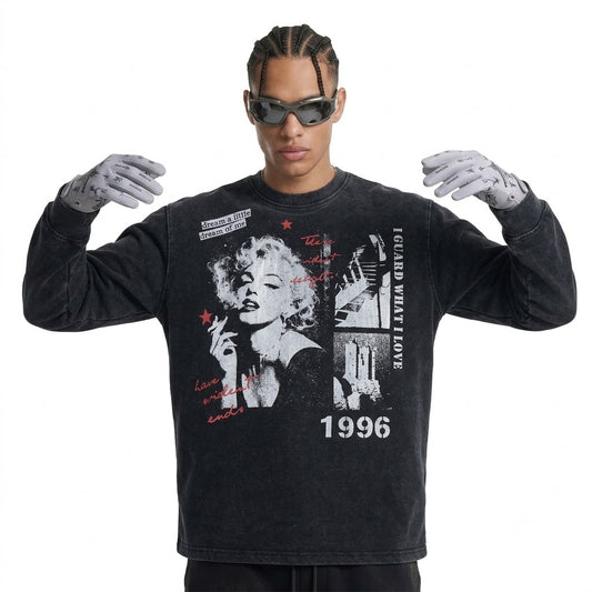 Marilyn Monroe printed vintage long sleeved t-shirt for men | MuddyStock Originals