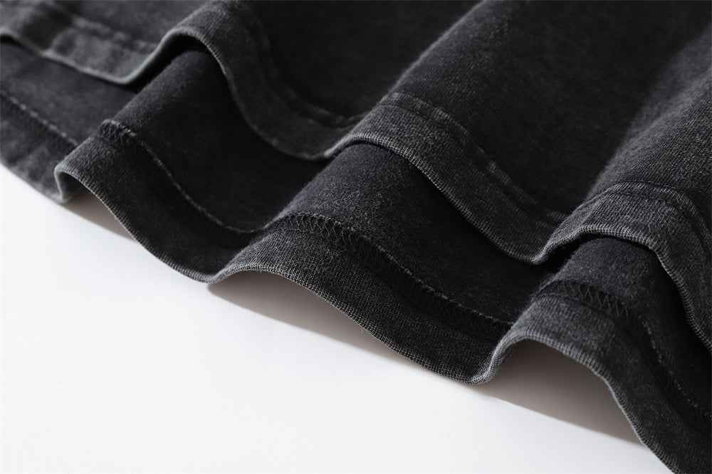 Letter Washed Old Long-sleeved T-shirt For Men null