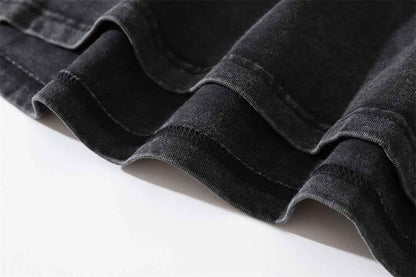 Letter Washed Old Long-sleeved T-shirt For Men null