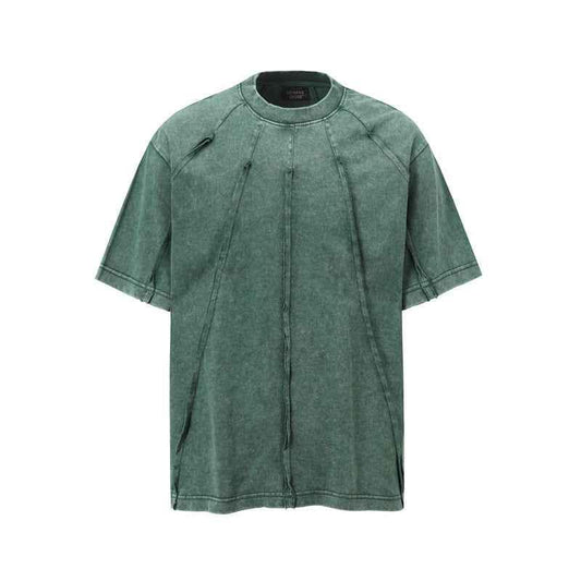 Men's Retro Washed Distressed Loose Niche Half Sleeve T-shirt null