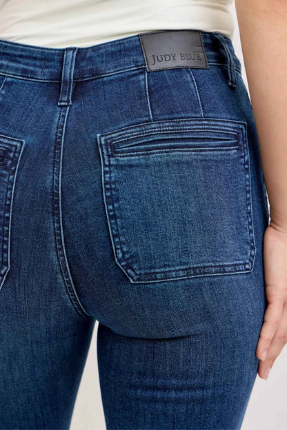 High-Waisted Flare Jeans with Front Pockets For Women Trendsi