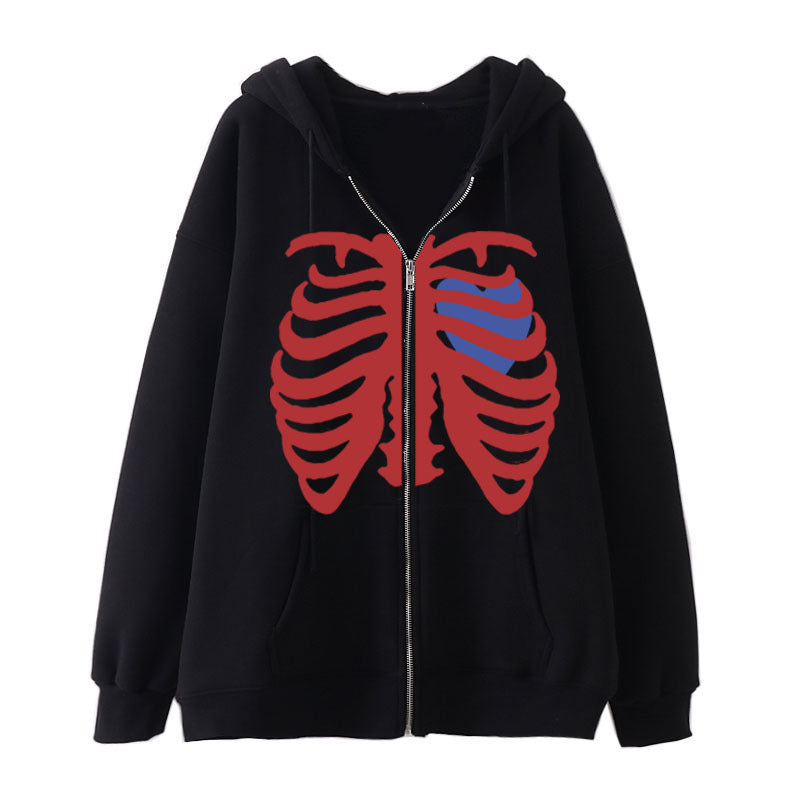 High Street Skeleton Hoodie For Women Black All Products