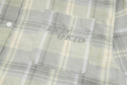 Loose Plaid Long Sleeve Shirt For Women MuddyStock