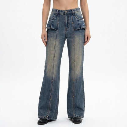 Willow nail spliced high waisted jeans for women | MuddyStock Originals