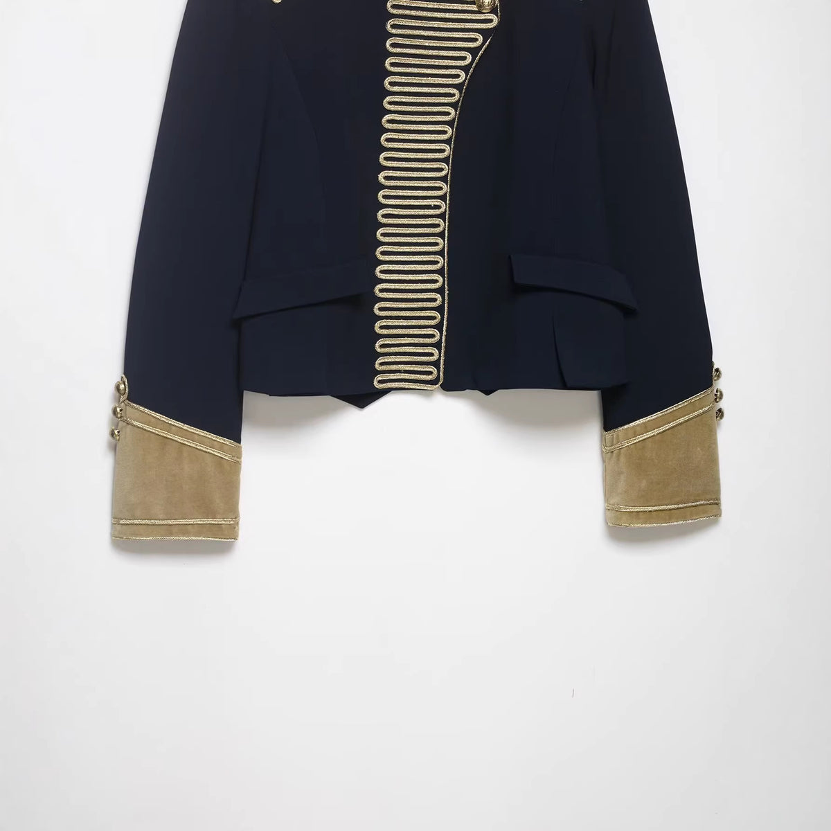 Military Parade Band Gold Braided Cropped Jacket All Products
