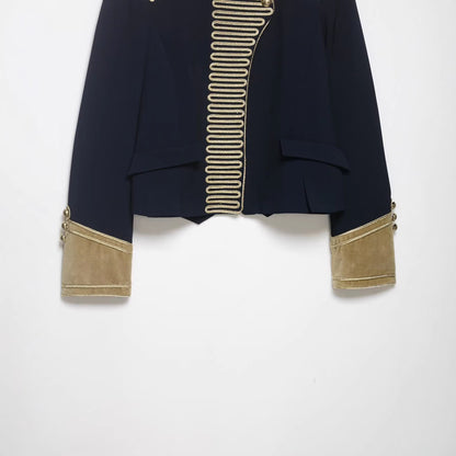 Military Parade Band Gold Braided Cropped Jacket All Products