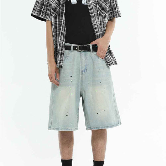 High Street Denim Shorts Loose For Men MuddyStock