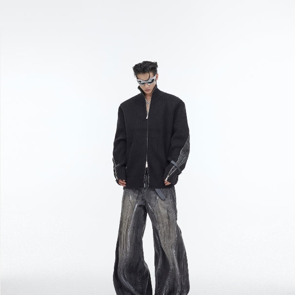 Heavy Retro Distressed Wide Leg Loose Jeans For Men