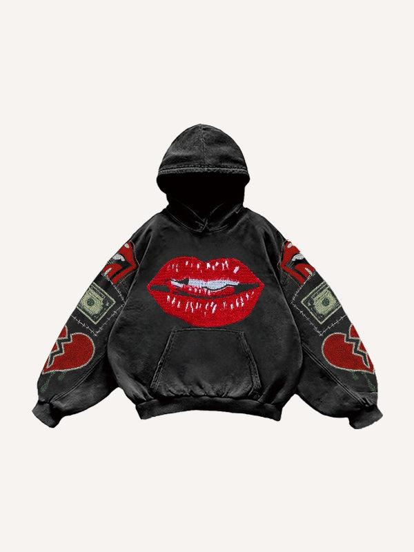 Women's Printed Hoodie Black