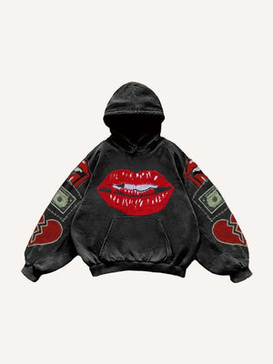 Women's Printed Hoodie Black