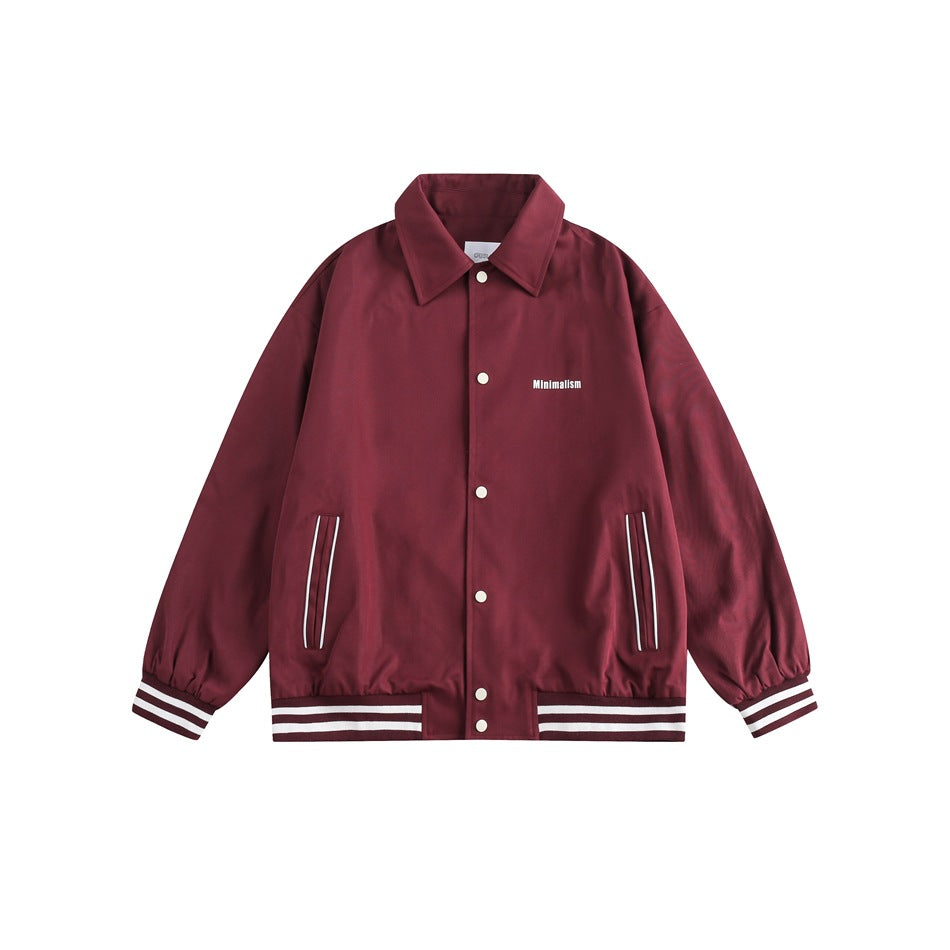 Loose Solid Color Jacket For Men And Women Red MuddyStock