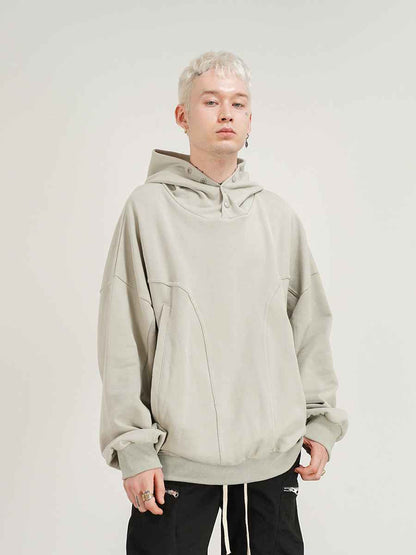 Men's High Street Vibe Cut Deconstructed Hoodie Haze grey MuddyStock