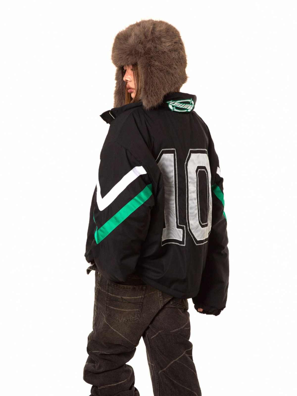 Striped Retro Cotton Coat Puffer Jacket For Women MuddyStock