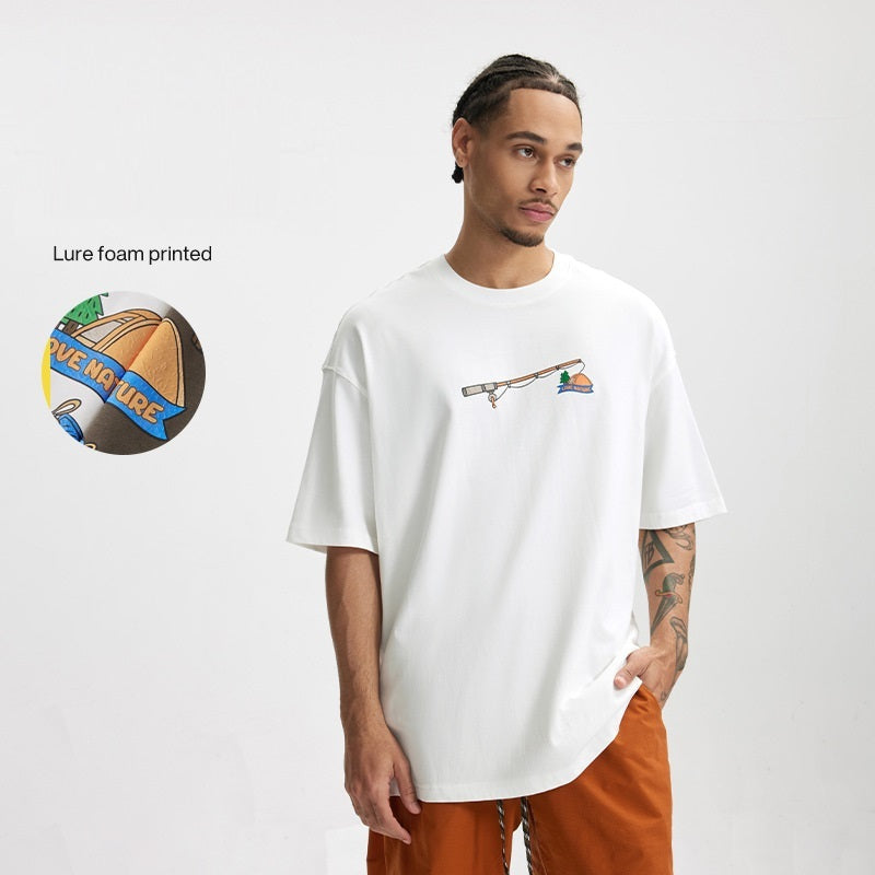 Men's Foam Three-dimensional Printed T-shirt Loose Personality