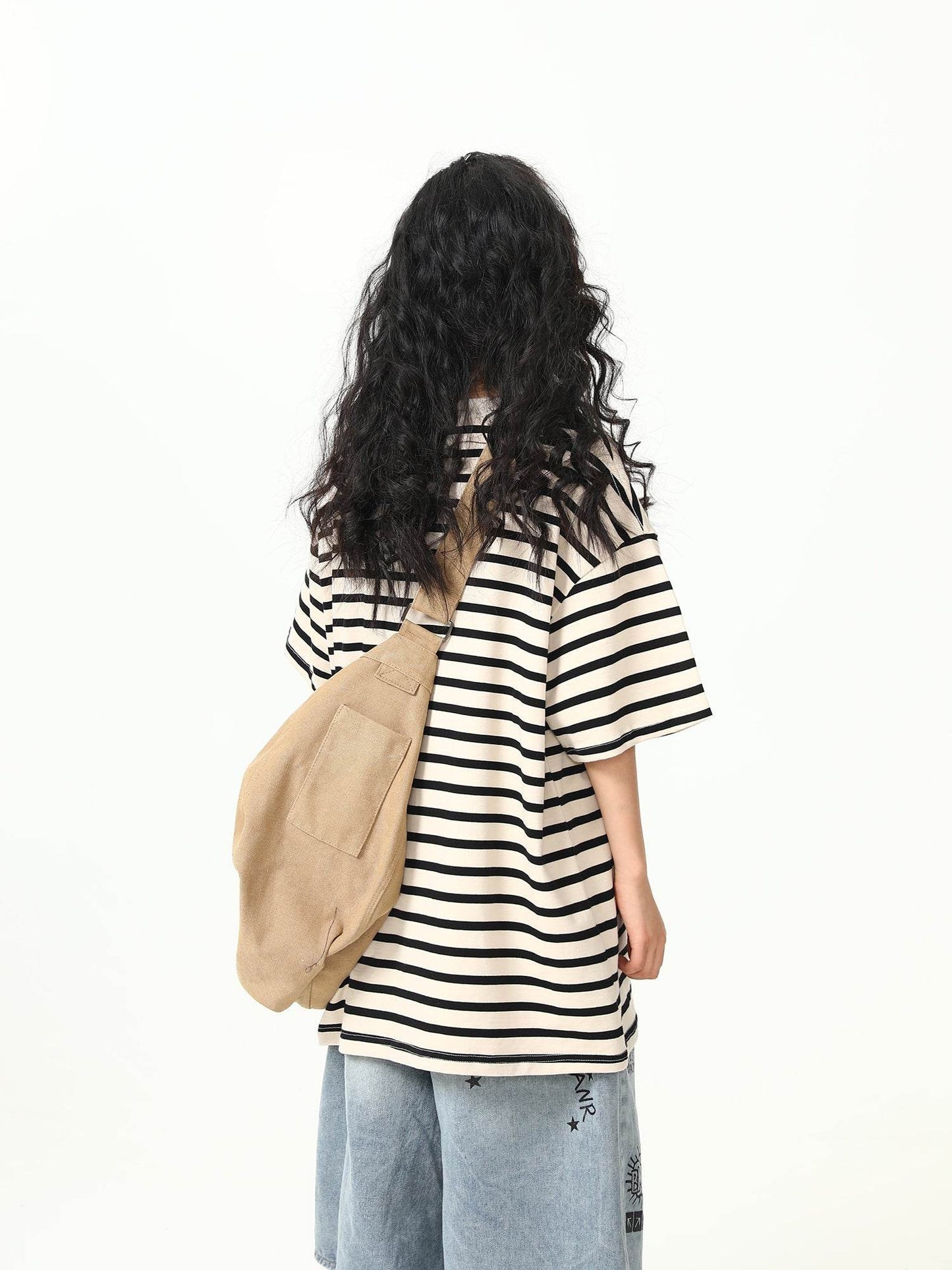 Retro Striped Short-sleeved T-shirt For Women MuddyStock