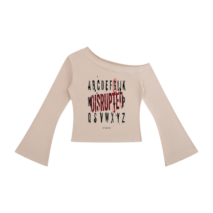 Women's Off-Shoulder Bell Sleeve T-Shirt | MuddyStock Originals Pale Khaki