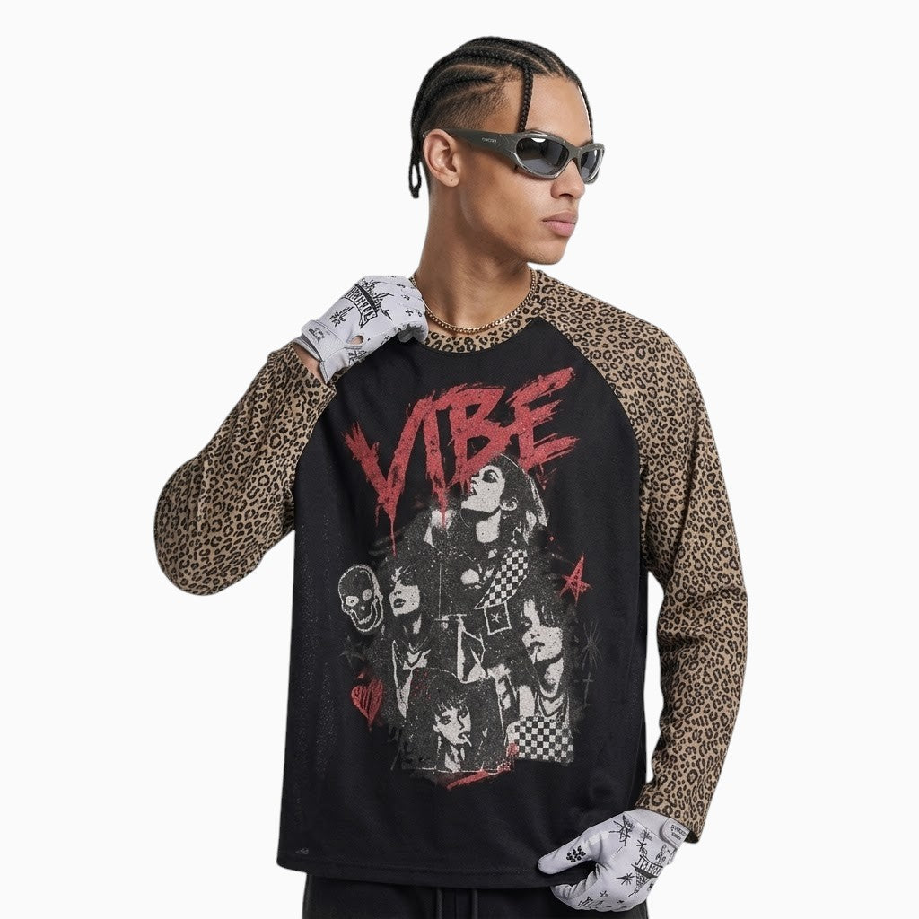Unisex Leopard Panel Waffle T-Shirt | MuddyStock Originals