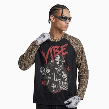 Unisex Leopard Panel Waffle T-Shirt | MuddyStock Originals