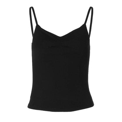 V-neck Basic Style Solid Color Slim Strap Backless Vest MuddyStock