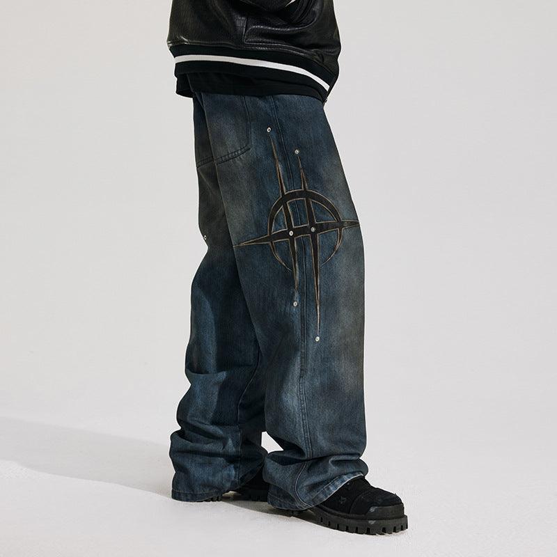 Retro Street Baggy Straight Pants For Men All Products