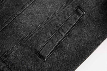 Punk Loose Wash Distressed Denim Jacket For Men And Women MuddyStock