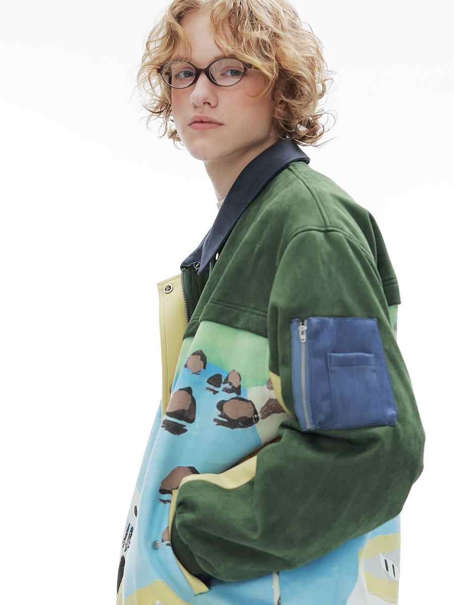 Retro Patchwork Baseball Jacket For Men MuddyStock