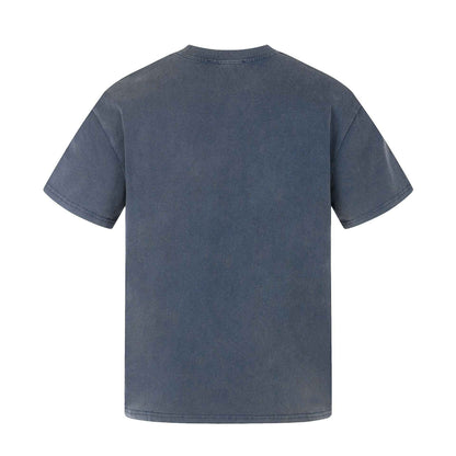 Mottled Cross-printed Washed-and-distressed T-shirt For Men