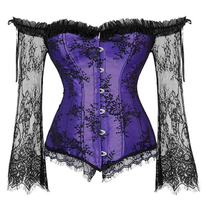 Women's Lace Long Sleeve Top Purple MuddyStock