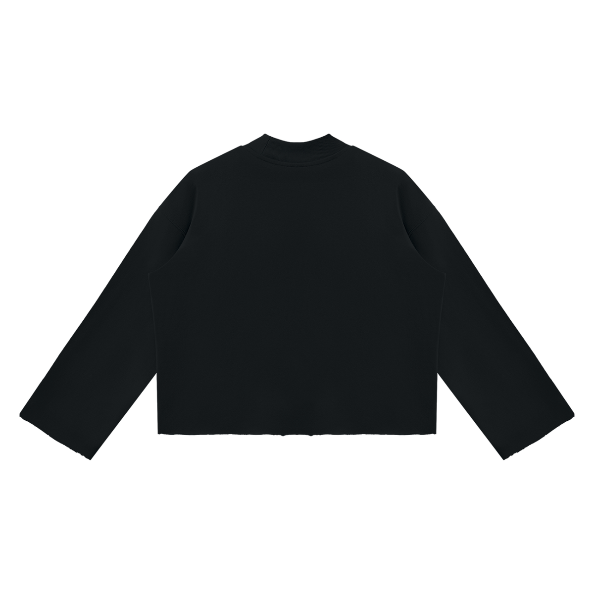Mock Neck Raw Edge Boxy Sweatshirt For Men | MuddyStock Originals
