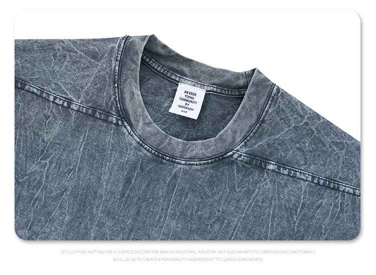 Pleated Texture Short Sleeve Men's T-shirt null