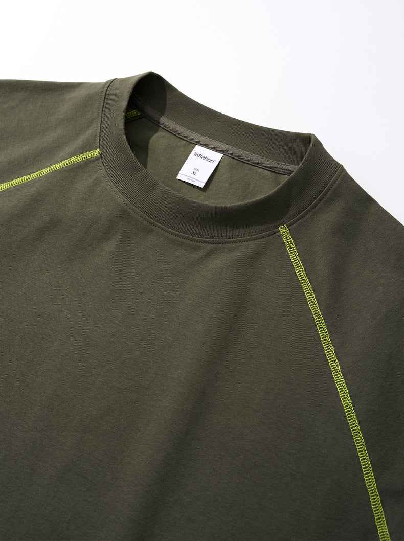 Casual Color-blocked Raglan Short-sleeved T-shirt For Men MuddyStock null