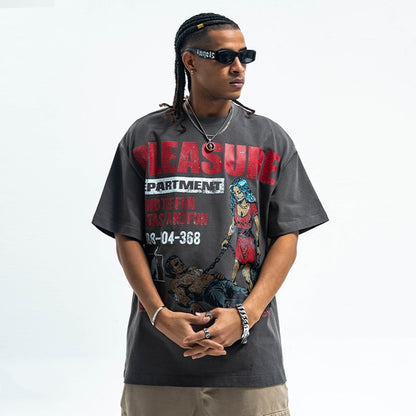 Letter Printed Pure Cotton Loose Short Sleeve T-shirt Top