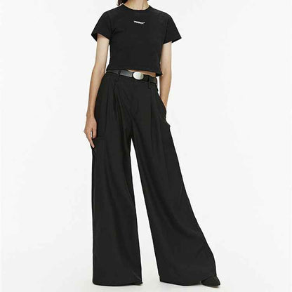 Women's Loose Flared Wide Leg Casual Trousers MuddyStock