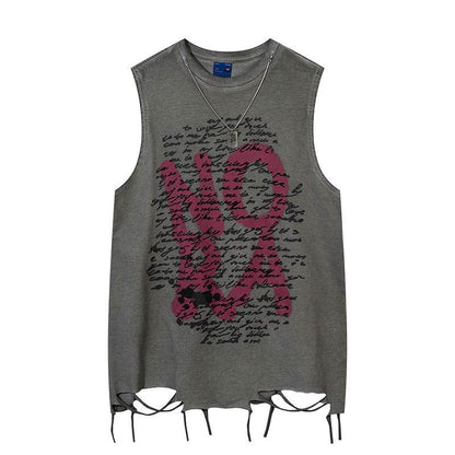 Niche Letters Distressed Waistcoat For Men and Women MuddyStock