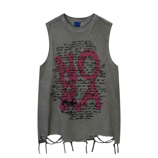 Niche Letters Distressed Waistcoat For Men and Women MuddyStock