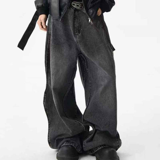 Loose Wide-leg Straight-leg Jeans For Men MuddyStock