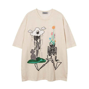 Cotton Short-sleeved T-shirt For Men And Women Apricot