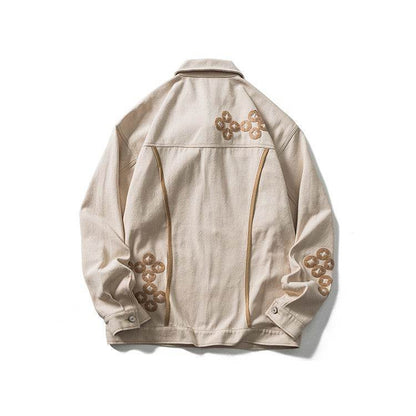 Copper Coin Embroidered Multi-pocket Jackets For Men And Women MuddyStock