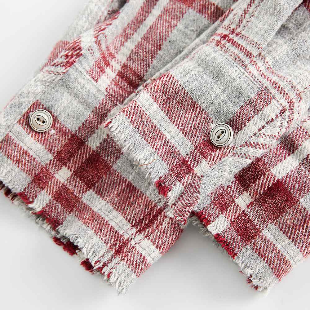 American Retro Plaid Women's Loose Casual Long Sleeve Shirt null